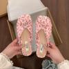 Fashion 2025 New Summer Women's Beach Vacation Slippers Fashion Flower Flats Slides Party Dress Candy Color Female Shoes