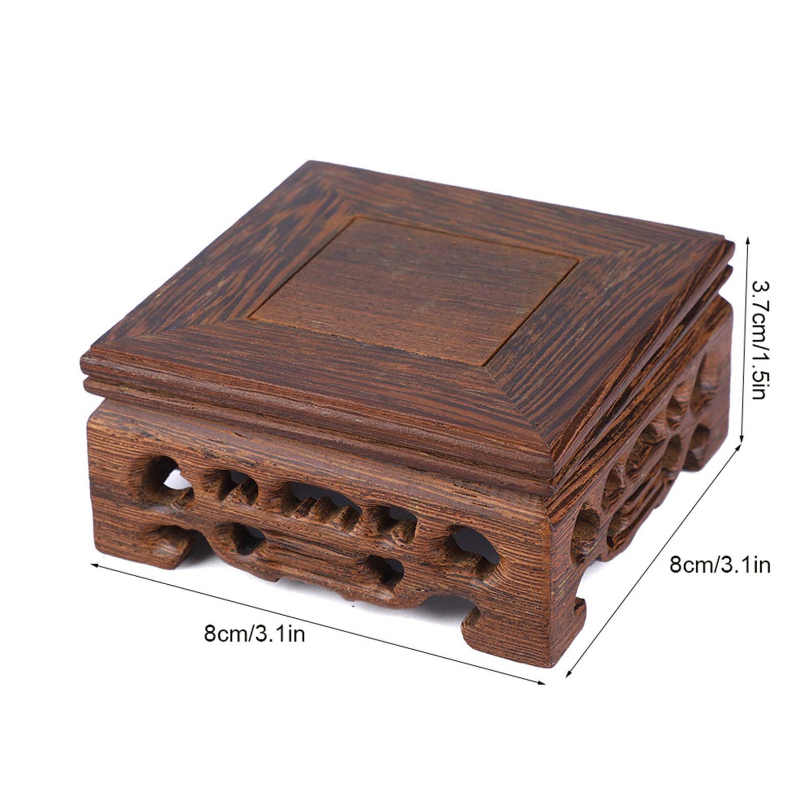 ZK40 Delicate Small Square Teapot Base Vase Decoration Solid Wood Bonsai Pedestal Wooden Base