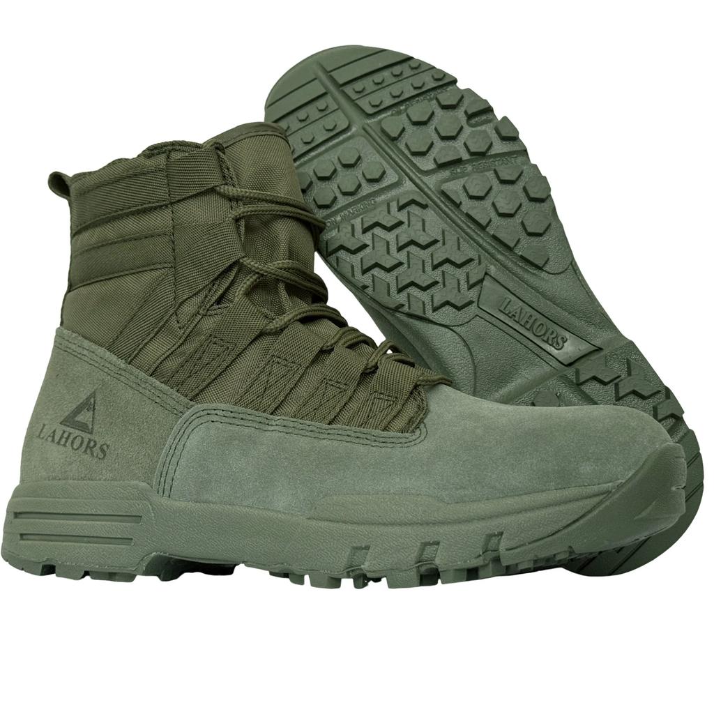 LAHORS® Lightweight Suede Leather Tactical Combat Boot Men Outdoor Hiking Desert Army Shoes Breathable Male Ankle Boots Man made