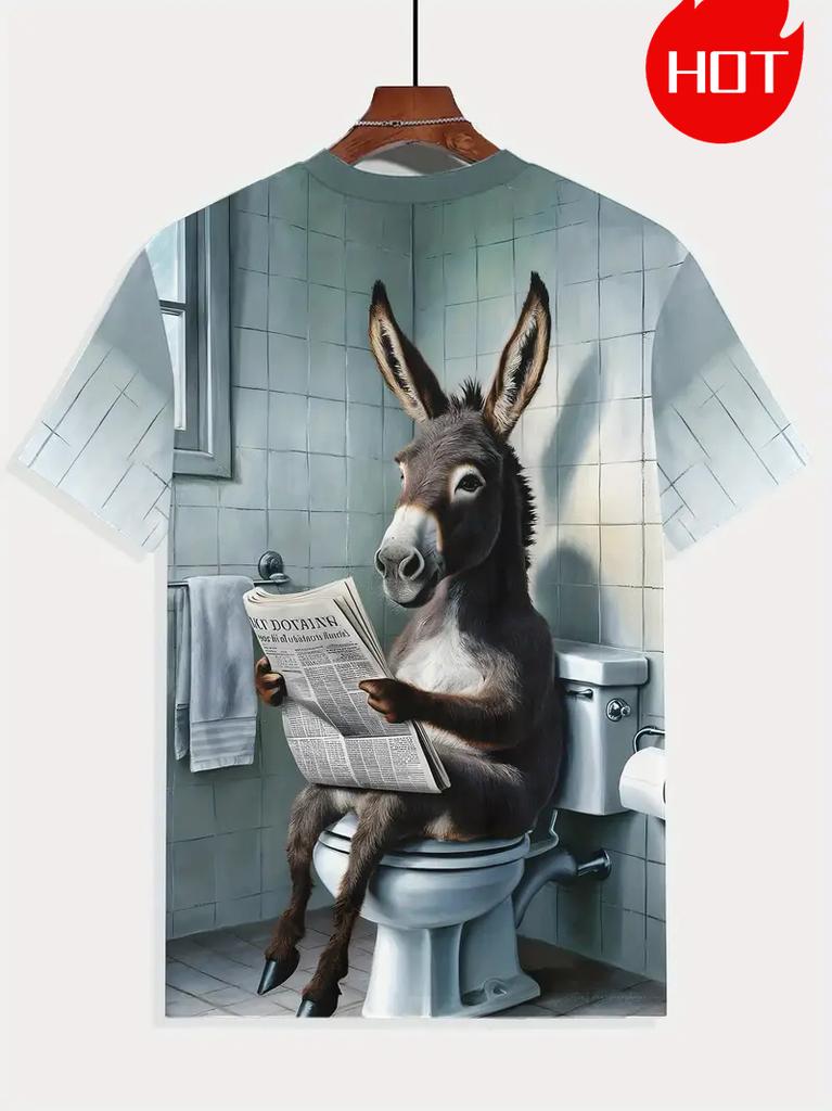 2025 New Fun Donkey T-shirts Animal 3d Print Men Woman Streetwear Casual Short Sleeve T Shirts Oversized Harajuku Kid Top Tees
