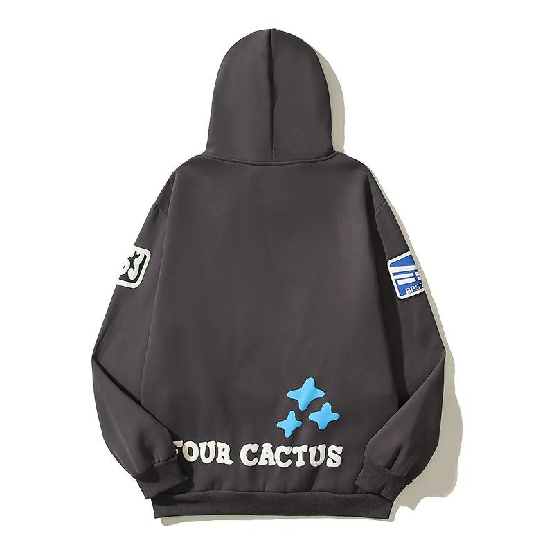 Retro American High Street Escape Future Bubble Print Letter INS Star Hoodie Casual Loose Fit Herren-Sweatshirt