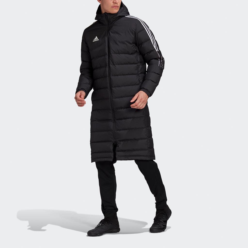 Adidas Tiro 21 Daunenjacke mit Kapuze, warme Winterjacke, Herren, Oberbekleidung, Schwarz, GM5245