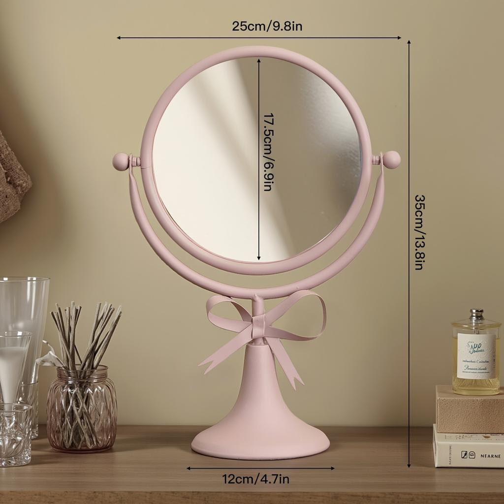 Specchi per Cosmetici in Ferro Battuto Rotanti a 360° Specchio da Tavolo Monofacciale Retrò Specchi da Principessa Arredamento Vanity per Camera da Letto