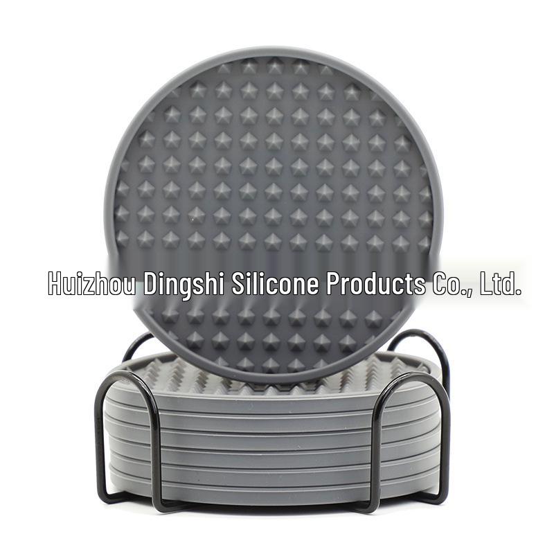 Silicone Round Drink Coaster - Heat-Resistant, Non-Slip Pad for Cups