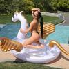 New Adult Thickened Sequined Pegasus Inflatable Water Lounger and Floating Raft.