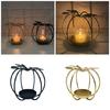 Halloween Hollow Out Pumpkin Tealight Candle Stand Metal Iron Candlestick for Elegant Dining Table Centerpieces Decors