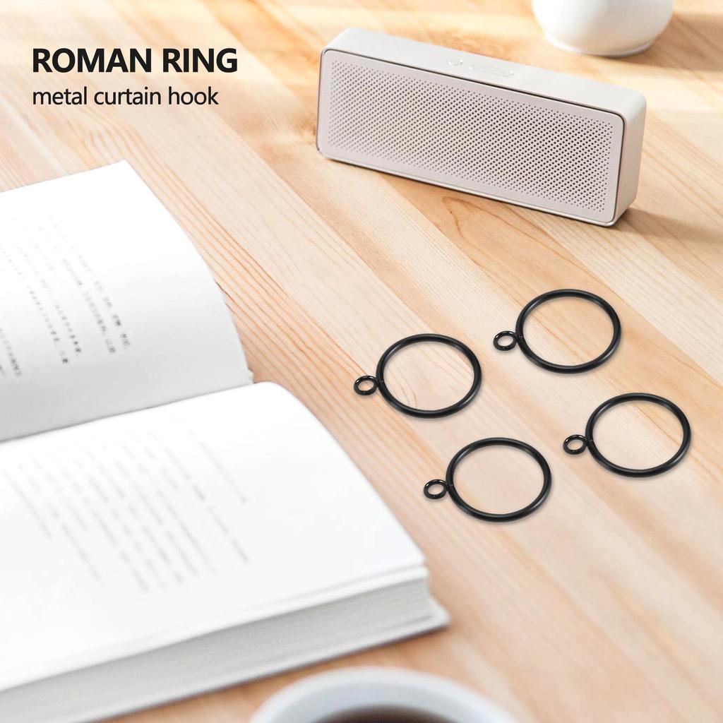 Dobre - 40 sztuk 1,5 cala (38 mln) Wewnętrzna Średnica Metalowe Kółka do Zasłon Kółka do Zasłon z Przepustami - Czarne