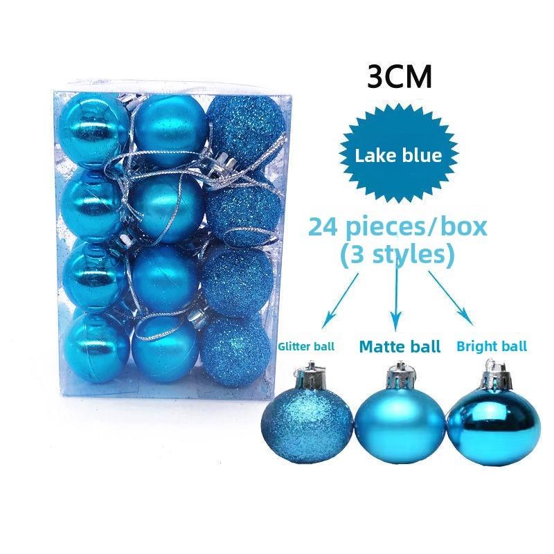 30mm Pack 24 Christmas Matte And Glitter Decor Ball Festival Props Atmosphere