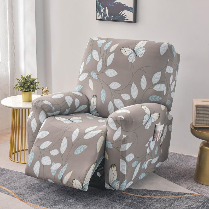 Stretch Recliner Chair Cover 4-Pieces Soft Recliner Chair Slipcover 1-Seater Sofa Couch Protector Home Decor Washable