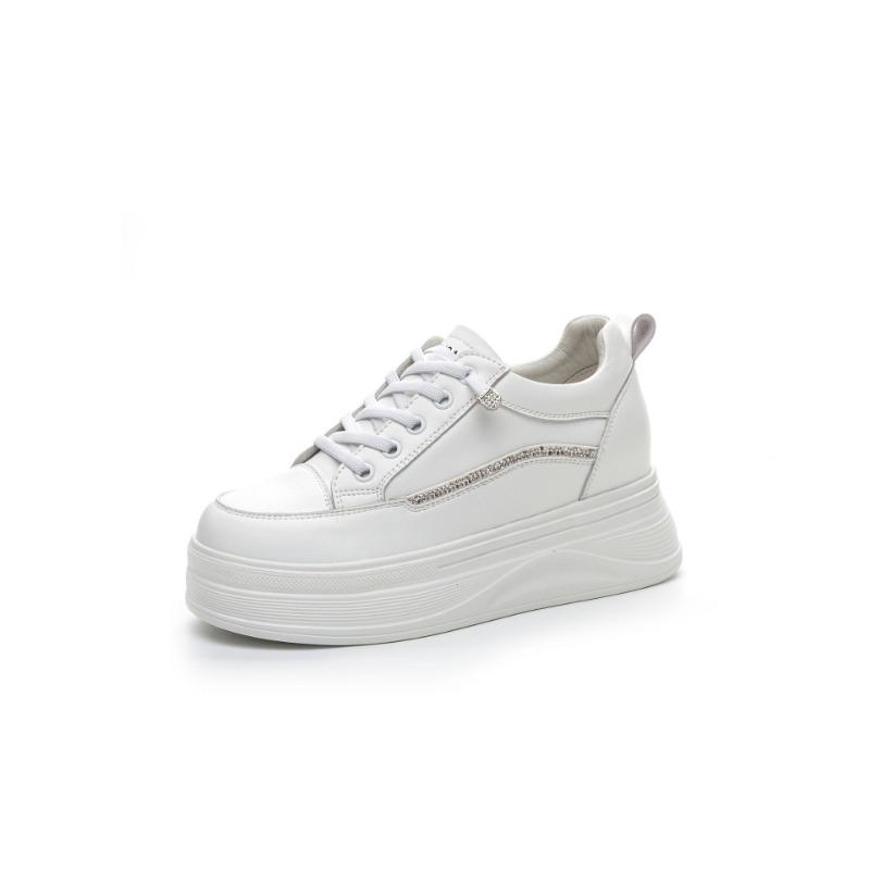 

Leather little white shoes women s spring new sports little white shoes women s versatile thick-soled height-increasing casual shoes 34 белый