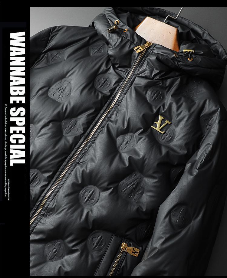 Luksusowa męska kurtka puchowa z kapturem - Europejska wysokiej klasy 90 biały puch kaczy zimowy płaszcz