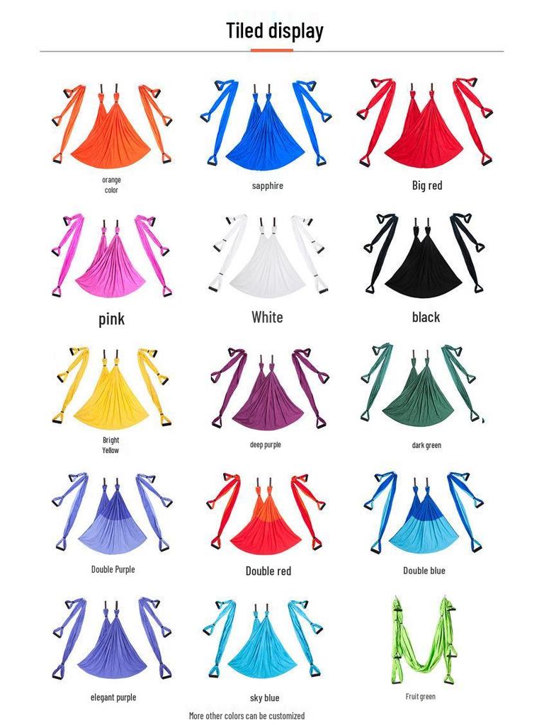 Aerial Yoga Hammock with Daisy Chain Extension Strap, Non-Elastic Indoor Set