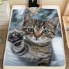 1 Stück Haustierkatzen-Aufdruck Flanelldecke, Hohe Qualität, Bequem für alle Jahreszeiten, Heimdekoration, Wärme und Komfort, Perfekt für Weihnachtsgeschenke