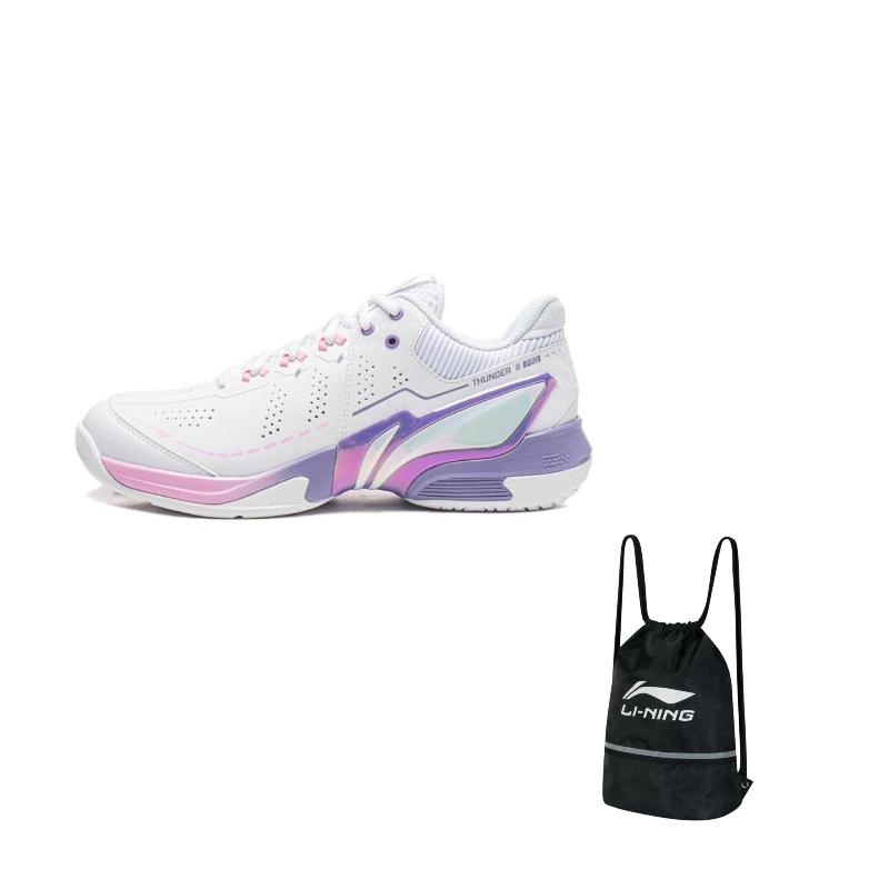 Li Ning Badminton Collection Thunder II PRO Synthetic Leather, Textile Coverage Support Badminton Shoes Unisex AYAW001-3