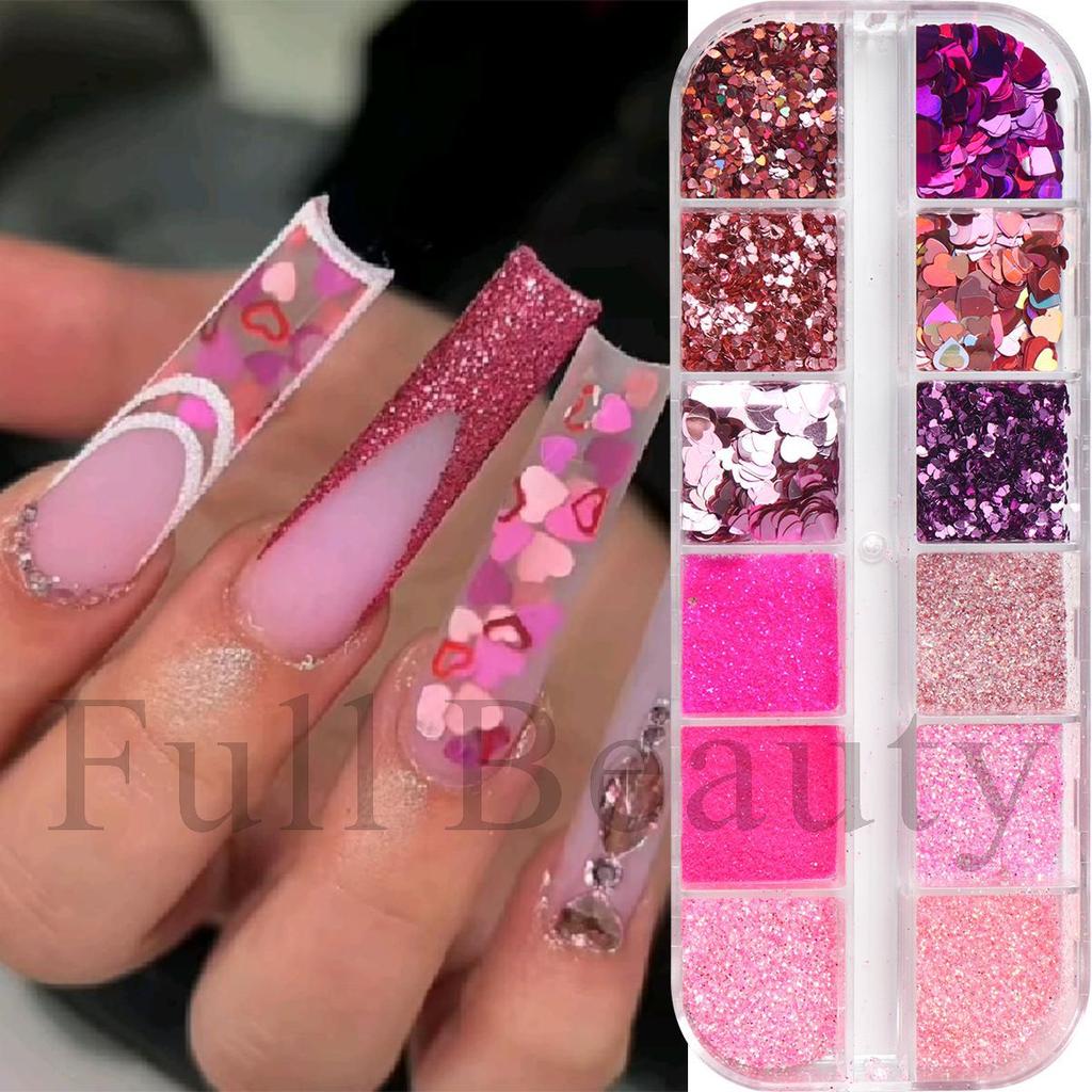 New Nail Art Glitter Sequins Romantic Heart Mini Heart Sequins Nail Art Glitter