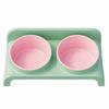 Double Bowls Elevated Pet Feeder Bowl 15 ° Slant Cat Dog Dual-use Bowl  Dog Accessories