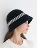Koipeu Wool Knit Ribbed Three-Stripe Bucket Hat Cf073Ht032 Blk
