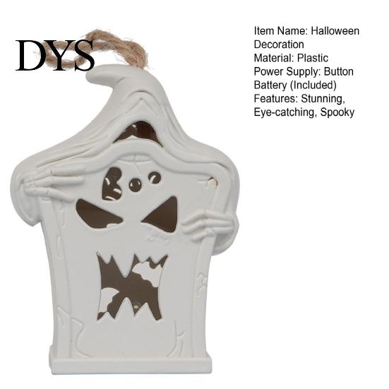 Unique Holiday Gifts Halloween Light Up Tombstone Ornaments, Spooky Small Hanging Graveyard Decoration with Atmospheric Scene Props LED for