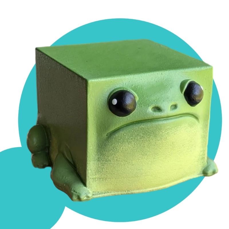 Cartoon Frogs Sculpture Home Office Decors Resin Animal Figurine for Office Home Shelf Display Kids Adult Collection