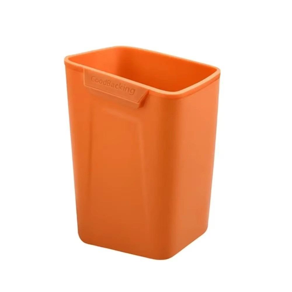 

Square Car Door Trash Can Silicone Storage Bucket Universal Car Door Storage Box For Car Side Door orange-right