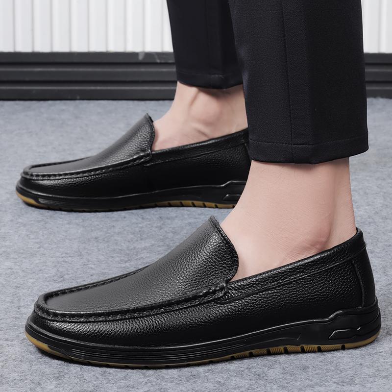 Fashion New Summer Male Casual Shoes Genuine Leather Mens Loafers Comfortable Moccasins Breathable Slip on Flats Classic Boat Footwear