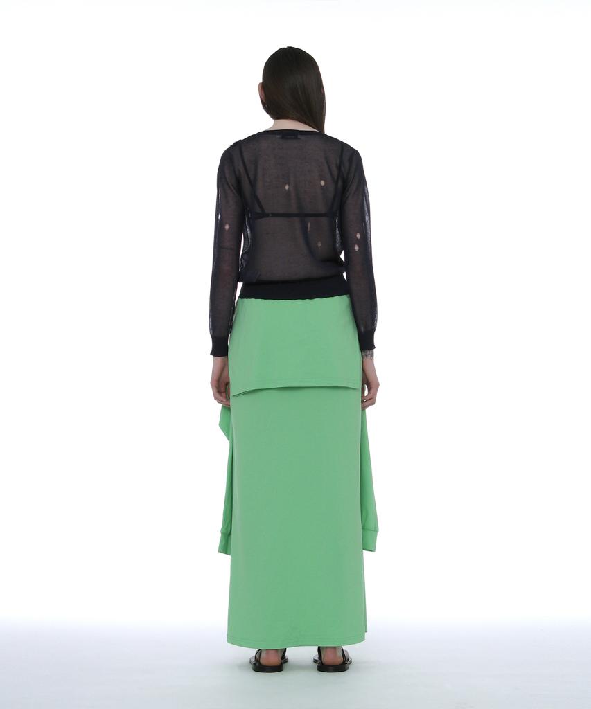 Partimento Woman Deconstructed Tee Maxi Skirt_Neon Green