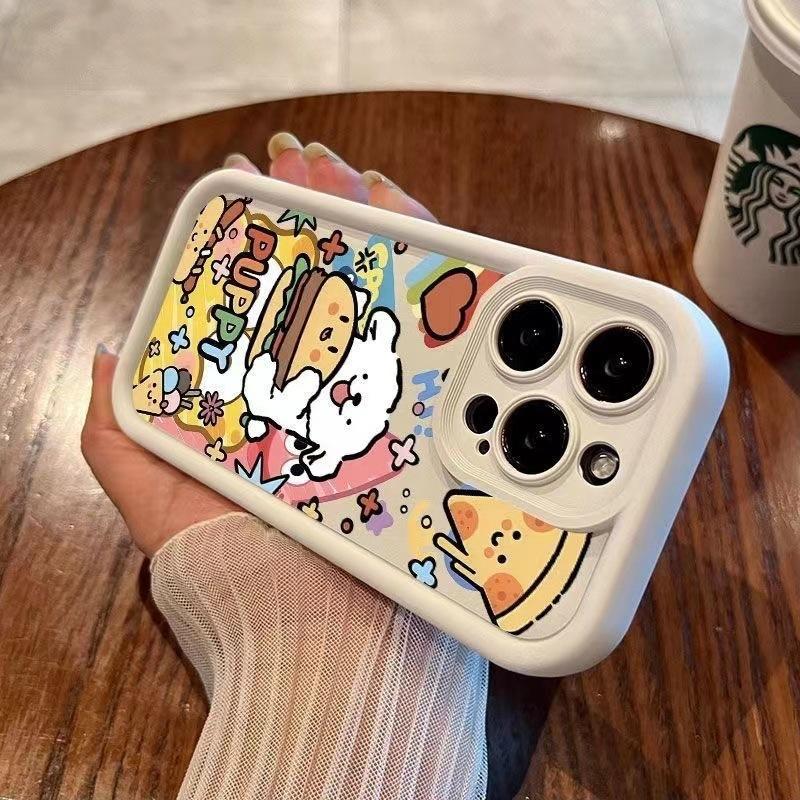 Cute Happy Puppy iPhone16 Mobile Phone Case 12promax Anti-drop for Apple 14plus Cute XR Soft