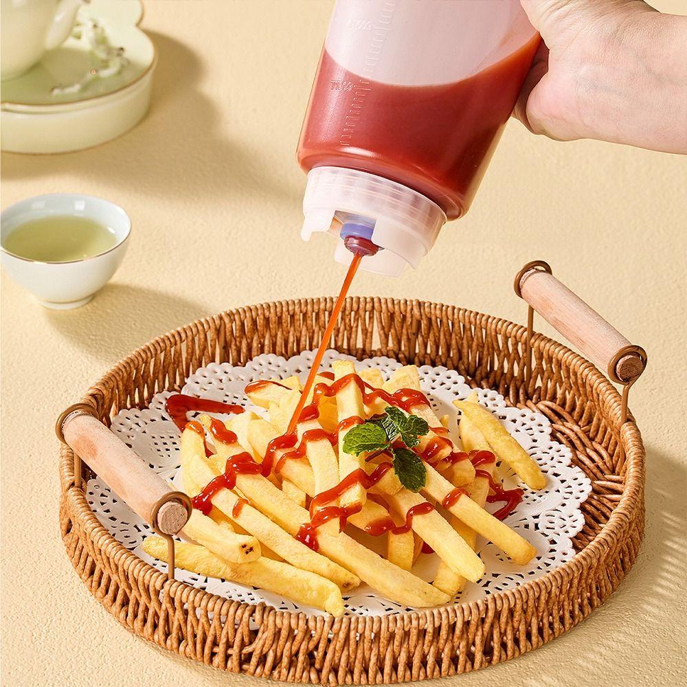 New 360/700/1000ml Squeeze Sauce Bottle Plastic Large Capacity Squeeze Bottles Tomato Catchup Dispenser Picnic Cooker