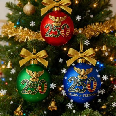 Adorno del 250 Aniversario de los Estados Unidos Adorno de Bola de Navidad Acrílica del 250 Aniversario Decoración Colgante para Árbol de Navidad Patriótico