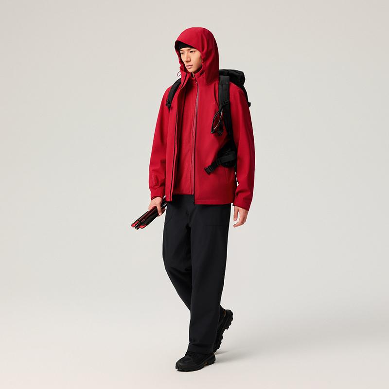 Anta Waterproof And Windproof To Keep Warm Windbreaker Jacket Men's Two Piece Set Joyful Red 952546614-6