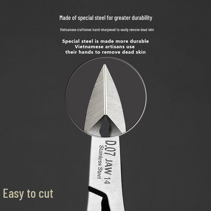 Stainless Steel Cuticle Nippers for Precise Nail Trimming and Dead Skin Removal - High-Quality Salon Nail Care Tool.
