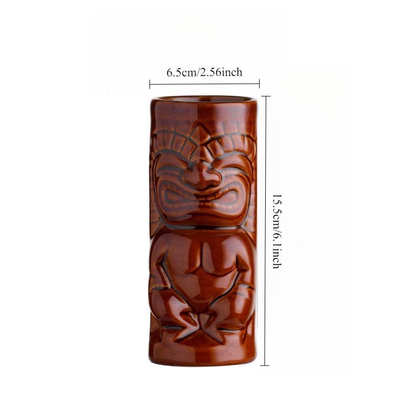 1pcs Bar Hawaii Tiki Cup Creative Personalized Water Cup Vintage Totem Ceramic Cup Trendy Decorative Mug New Year Gift Giving