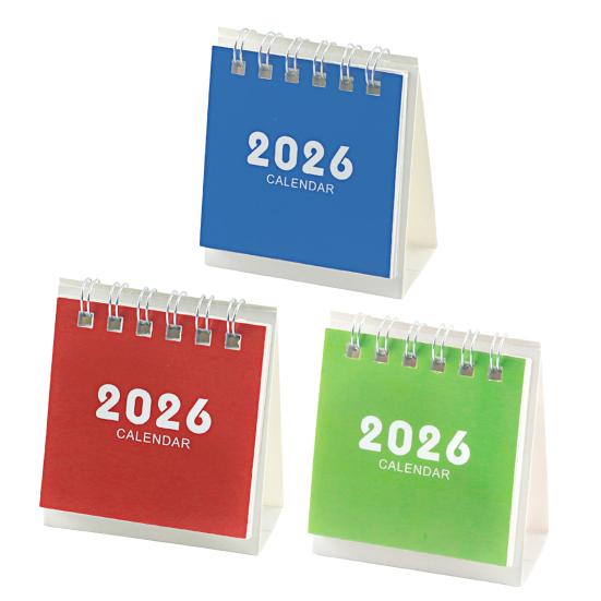 2026 Mini Desktop Calendar Cute Cartoon Desk Planner with Spiral Binding Small Planning Notebook for Office Home