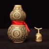 Brass Ornaments Auspicious Ruyi Opening Open Bottom Glossy Screw Mouth Home Office Area Desktop Entrance Gourd
