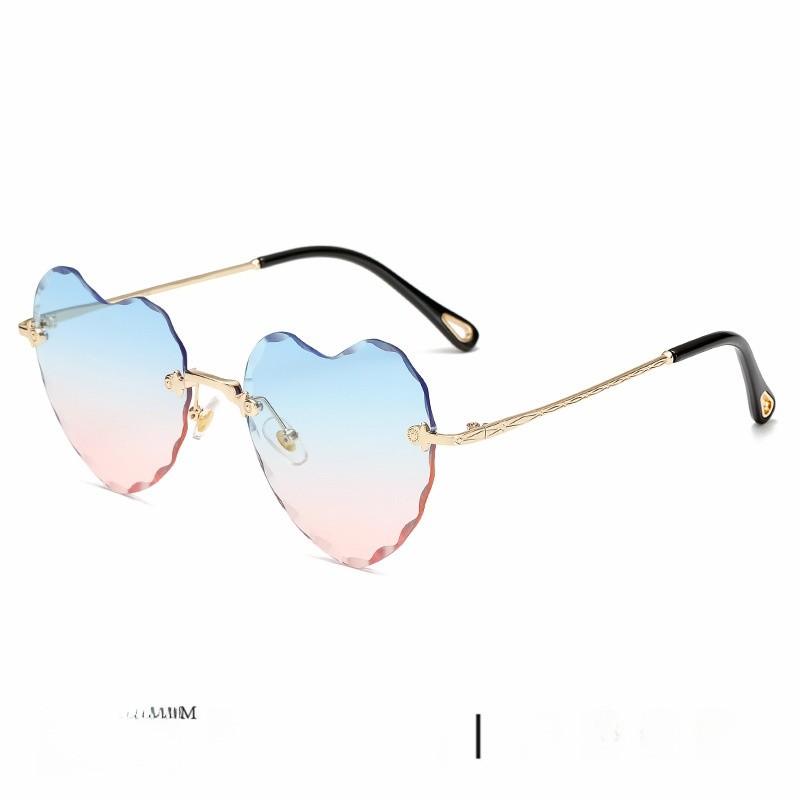 Love Heart Gradient Sunglasses For Women Uv400 Sun Protection Fashion Accessory