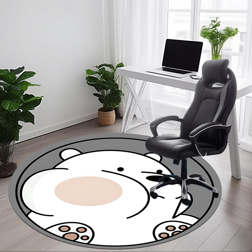 1pc We Bare Bears Office Round Area Rug, Under Office Chairs Bedroom Living Room Home Decor, Room Deco, Available In Various Sizes