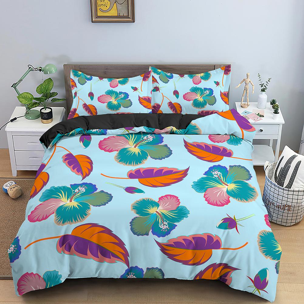 3D Yellow Flower Bedding Set Simple Floral Duvet Cover With 1/2 Pillowcase King Queen Size Quilt Cover Polyester Comfort Cover