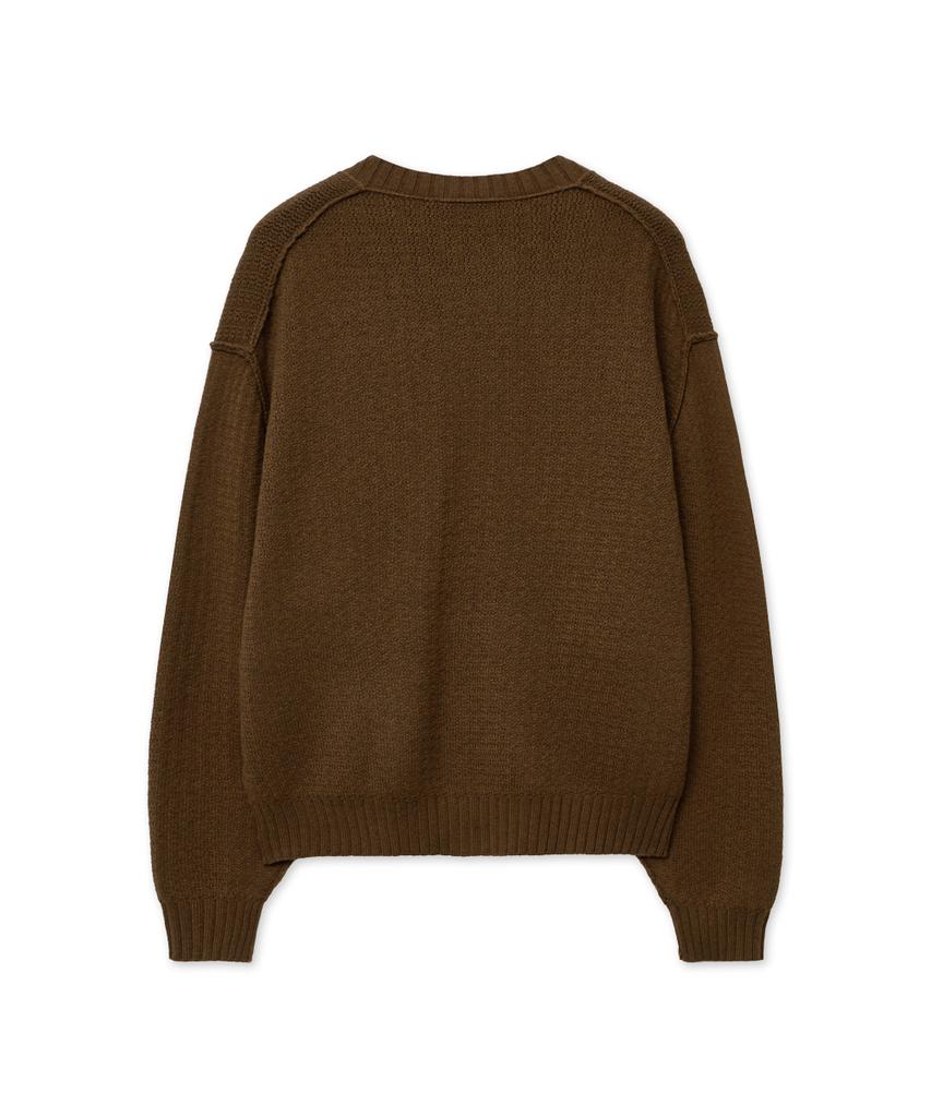 Intempomood Cottage Round Neck Cardigan_Brown