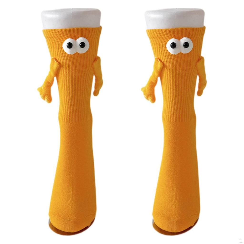 Couples Socks Hand Holding Casual Long Stockings Stackable Mid Tube Thread Funny