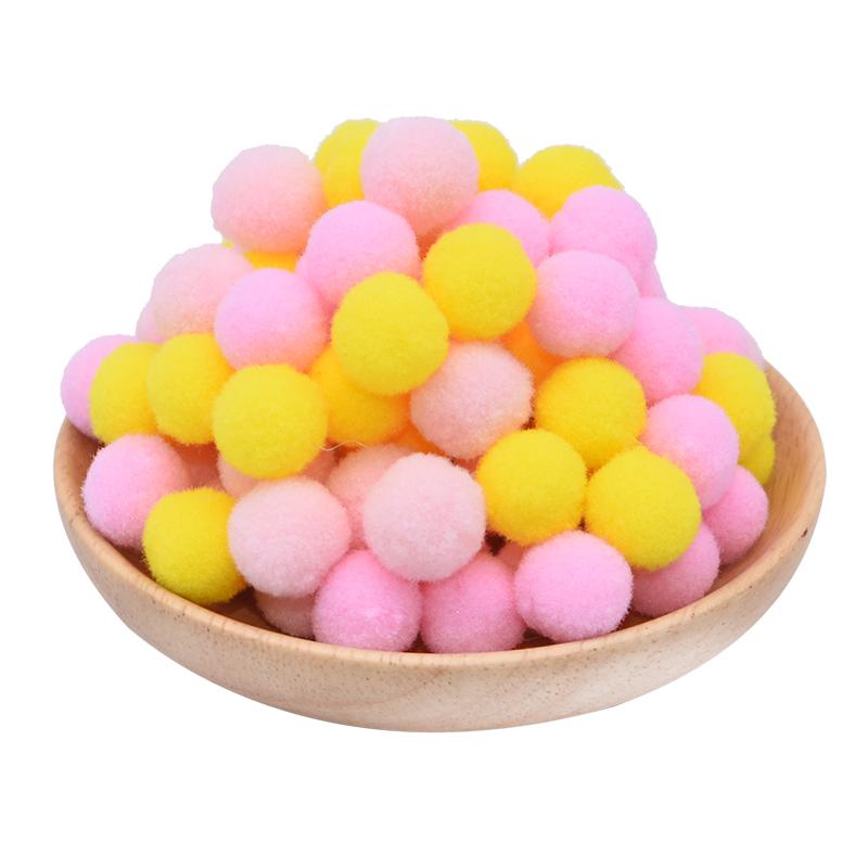 100Pcs 15-25mm Colorful Pompoms DIY Dolls Garment Handmade Material Soft Fluffy Pom Poms Ball For DIY Kids Toys Accessories