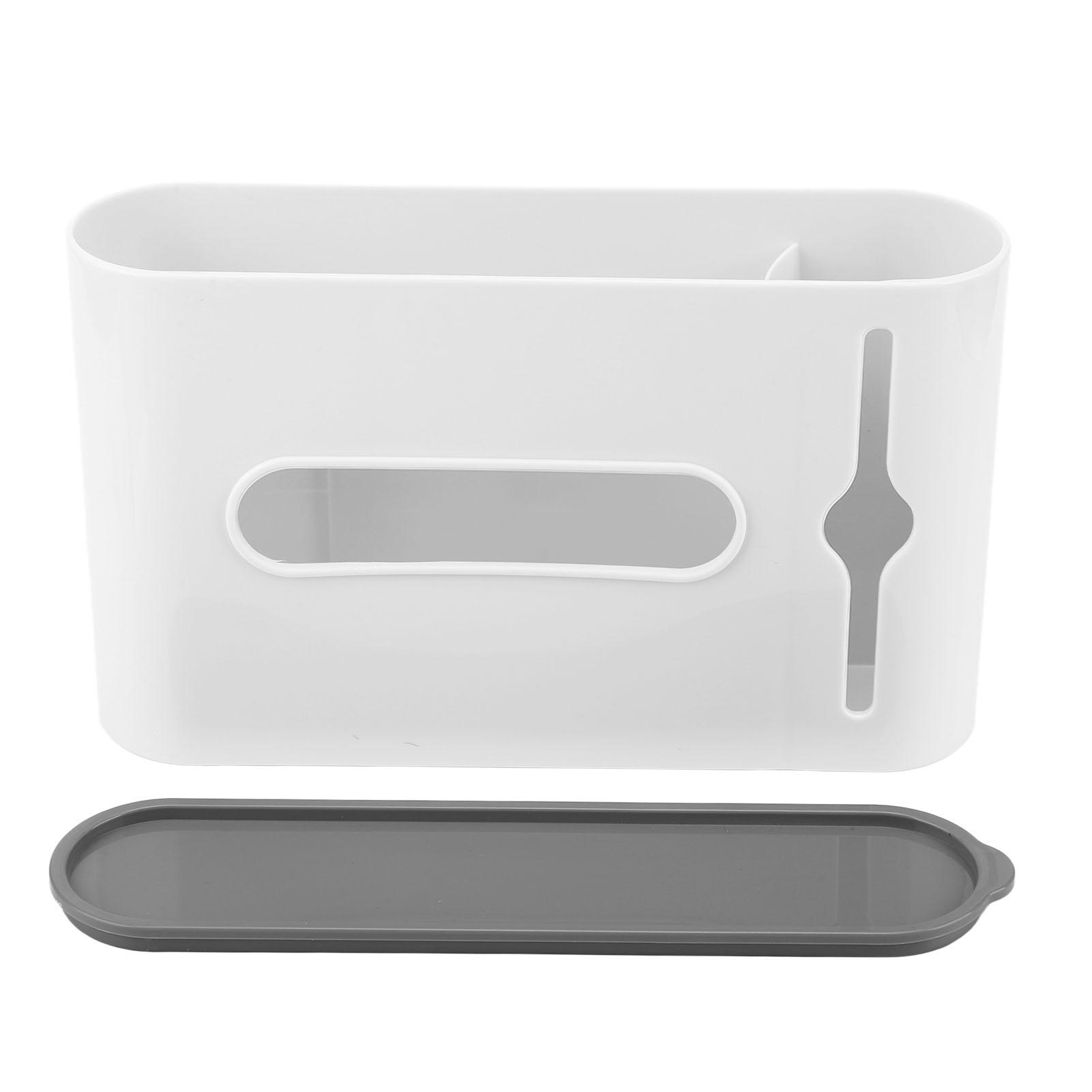 

Grocery Bag Dispenser Visible Window Design Large Capacity Dustproof Lid Plastic Bag Organizer for Kitchen Bedroom White белый