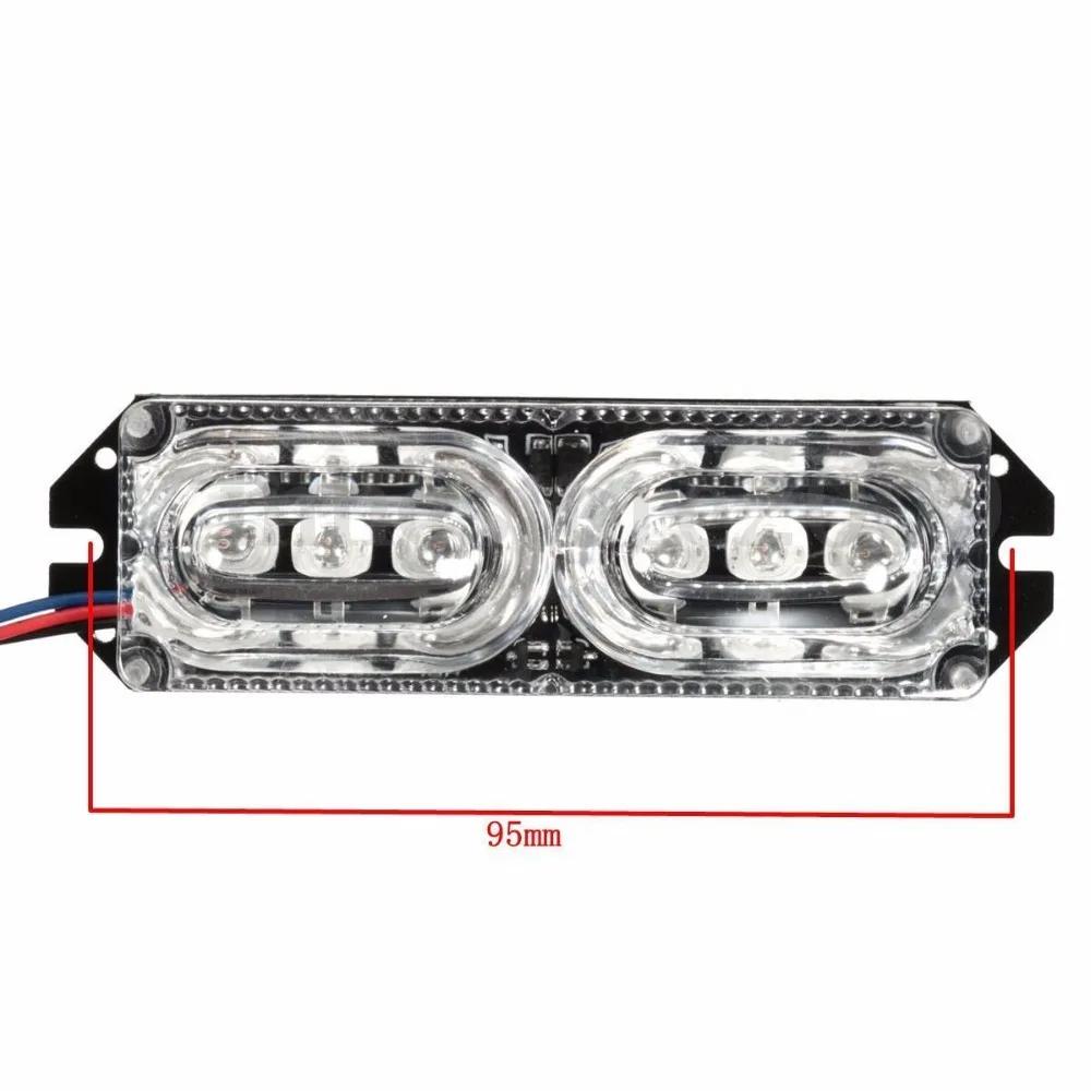 6LED Auto LKW Motorrad Notfall Leuchtfeuer Warnung Gefahrenblitz Stroboskop Lichtleiste Lampe 12V Blau
