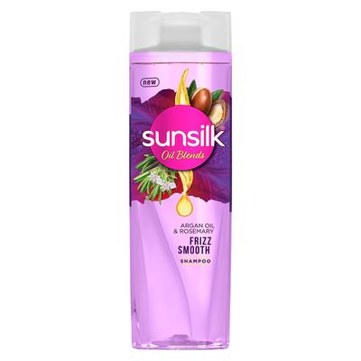 Sunsilk Arganöl & Rosmarin Glanz-Glättungsöl-Mischung Shampoo | für krauses Haar | ohne zugesetzte Parabene | 370 ML