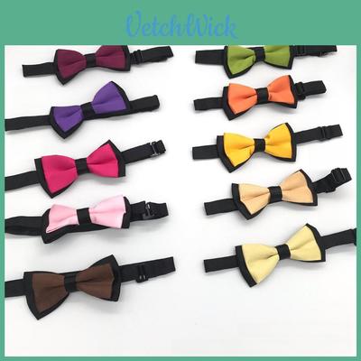 Kids Gentleman Dual Color Polyester Bow Tie With Flat Knot For Party And Ceremony