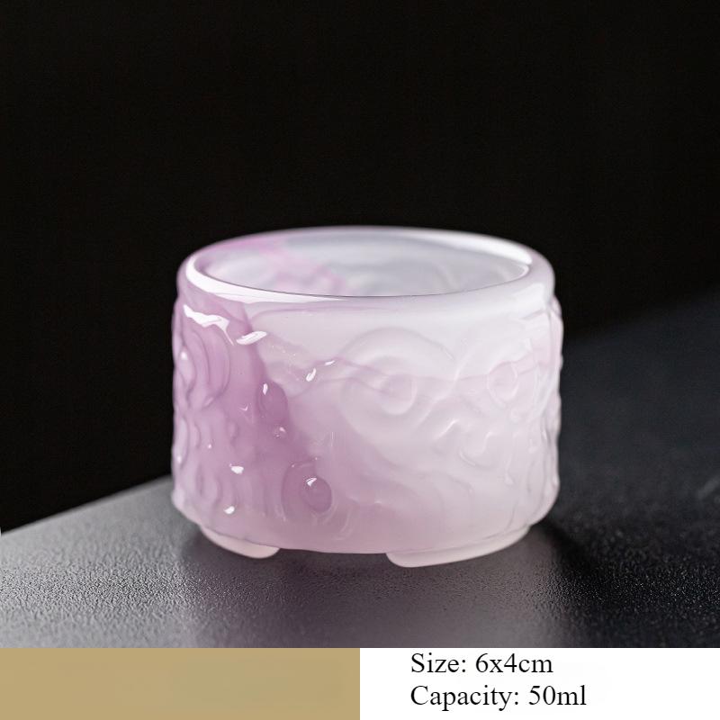 50ml Ceramic Tea Cups Exquisite Ice Carving Glaze Teacup Flower Fruit Tea Cup Baijiu Cup Sake Cup Household Tea Tasting Cups