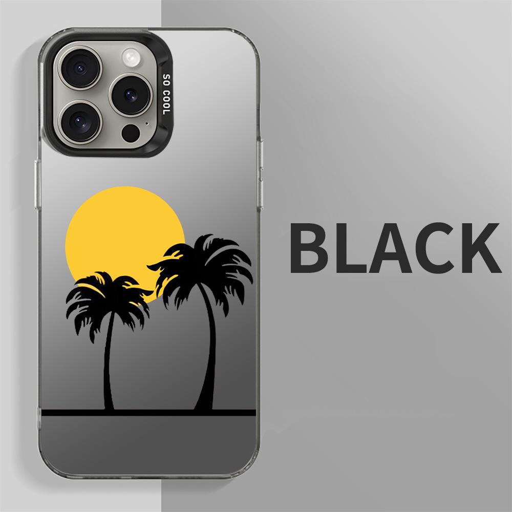 Coconut Tree Silver Phone Case for iPhone Models 1, 8, 13, 14, 15, 16 iPhone 14 Pro
