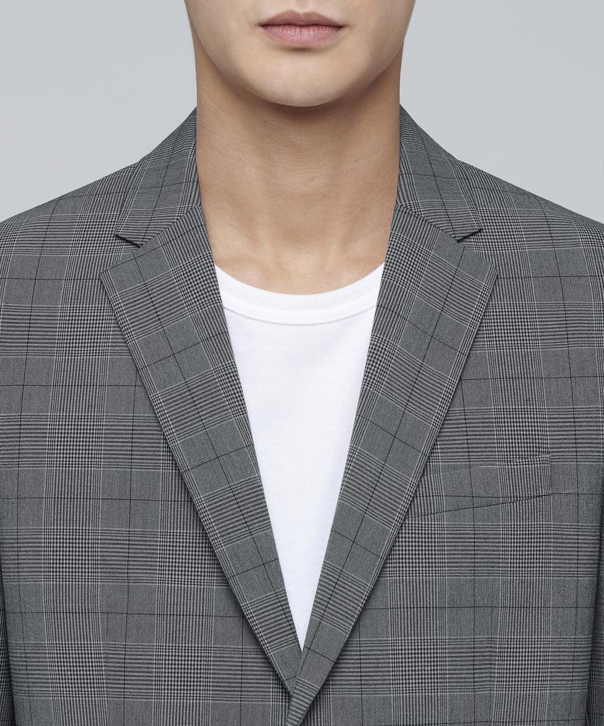 Musinsa Standard Glen Check Basic Blazer [Medium Grey]