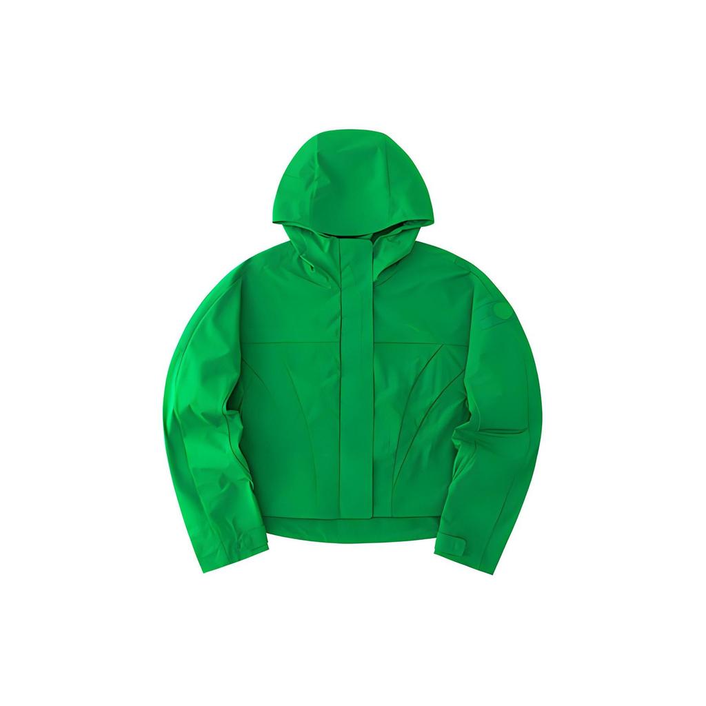 Anta Solid Color Zip-Up Hooded Sports Windbreaker Women Outerwear Noah-Green 162428609-3