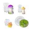 4Pieces Crafting Moulds Mushroom Shape Silicone Texture Perfect for Decorations Crafting and Holiday Party Supplies