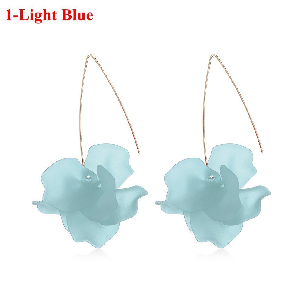 Multicolored Fashion Resin Flower Long Earrings 2019 New Designs Bohemia Handmade Petal Dangle Earrings For Women Gift